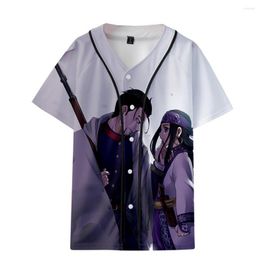 Men's T Shirts Anime Golden Kamuy Cosplay T-Shirt Sugimoto Saichi Asirpa 3D Print Fashion Casual Short Sleeves Thin Baseball Uniform