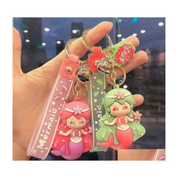 Arts And Crafts Keychains Cartoon Creative Mermaid Princess Key Chain Cute Girl Heart Doll Bag Pendant Friend Small Gift Drop Delive Dhgzx
