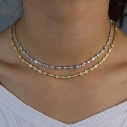 Chains 2023 Delicate Ollarbone CZ Necklace Silver Color WeddinG EnGaGement Bridal Gift TenniS Station Chain Chocker Jewelry