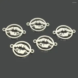 Pendant Necklaces 10pcs Sexy Lips Stainless Steel Wish Two Hole Lip Charm For Bracelet Making