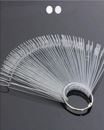 50PCS Clear Natural Fan shaped False Nail Tips Polish UV Gel Sticker Decoration Display Stick Gel Salon Tool Fake Nail Art Tips1332636