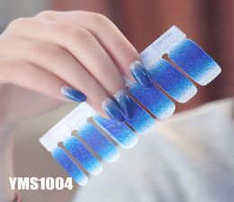 NAS001 16pcs Nail Stickers Set Mixed Glitter Powder Gradient Color Sexy Girl Nail Art Polish Sticker DIY for toe tips and finger t3441179