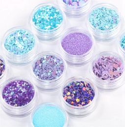 Mermaid Half Pearls Star Sequins Glitters Nail Art Decorations Eye Shadow Eye Makeup DIY Design Nail Art Tool 12pcs/lot RRA16033717067