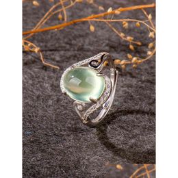 Rings Natural Prehnite Luxury Jewelry Women Ring For Girl 925 Sterling Sierfemale Accessories Drop Delivery Dhgarden Dhcih