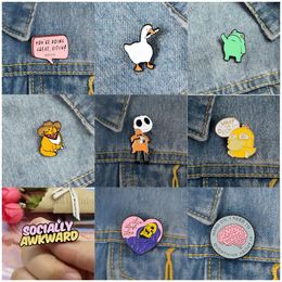 live love laught Enamel Brooch Pins Set Aesthetic Cute Lapel Badges Cool Pins for Backpacks Hat Bag Collar Diy Fashion Jewelry Accessories