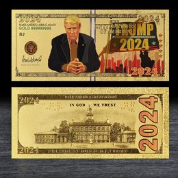 Party Supplies Trump 2024 Gold Foil Color Printing Banknote Party Favor U.S. Presidential Campaign Collection Dollar Commemorative Voucher