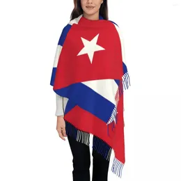 Scarves Flag Of Cuba Tassel Scarf Women Soft Cuban Patriotic Shawls Wraps Female Winter