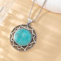 Pendant Necklaces Natural Semiprecious Stone Bule Turquoise Necklace Sweet And Romantic Valentine's Day Anniversary Gift For Women