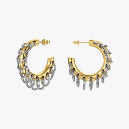 Stud ENFASHION Punk Circle Loop Earring Stainless Steel Hoop Earrings For Women Gold Colour Brincos Feminino Fashion Jewellery E211304 231102