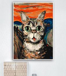 YIJIE DIY Painting By Numbers Cute cat cartoon illustration Drawing On Canvas HandPainted Painting Art Gift DIY Home Decoration7408458