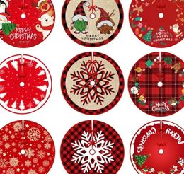 Christmas Decorations Tree Skirt Red Foot Cover Santa Claus Snowflake Carpet Base