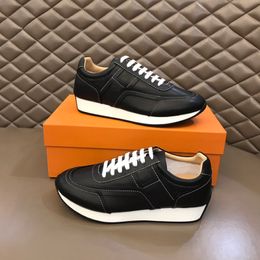 Fashion Casuals Shoes Men Escape Soft Bottom Running Sneakers Italy Classic Elastic Band Low Top Black Leather Design Outdoor Comfy Casual Athletic Shoes Box EU 38-45