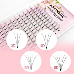 Makeup Tools ABONNIE Premade Volume Fans Short Stem 3d4d5d6d Russian Eyelash Extension Mink All Size Lashes Tray 230403