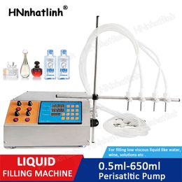 0.5-50ml Filling Machines Peristaltic Pump Bottle Water Filler Semi-automatic Liquid Vial Filling Machine for Juice Beverage Oil Perfume With 4 Heads