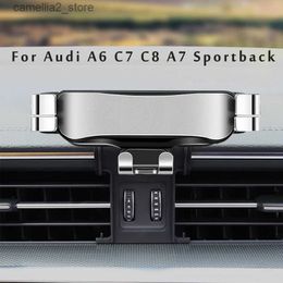 Car Holder Adjustable Car Phone Mount Holder For Audi A6 C7 C8 A7 Sportback 4G 4K Car Styling Bracket Car Interior Accessories Q231104