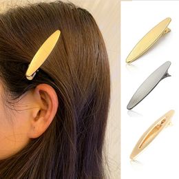 Simple Metal Hairpin Fashion Long Oval Geometry Hair Clips Bangs Sides Barrettes For Women Girls Hair Accessories Headwear Gifts