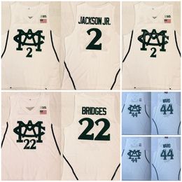 Basketball College 2 Jaren Jackson Jr Jersey 44 Emma Ward 22 Miles Bridges University Team White White All Stitched Shirt For Sport Fans Breathable Uniform NCAA