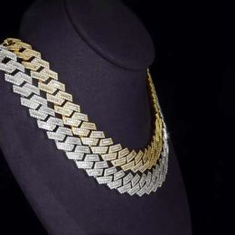 12-mm-Sier-Hip-Hop-VVS-Diamant-Moissanit-Baguette-Kubanische Gliederkette