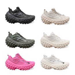 Bouncer Sneakers Damen-Plateauschuhe – Low-Top mit Reifensohle, strapazierfähiges Mesh-Nylon, urbaner Used-Look, 15 mm Fußgewölbeunterstützung, zusätzliche Schnürsenkel, einfaches Anziehen