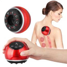 Back Massager Electric Cupping gua sha Vacuum Suction Cups EMS Anti Cellulite Magnet Therapy Guasha Scraping Fat Body massager 231102