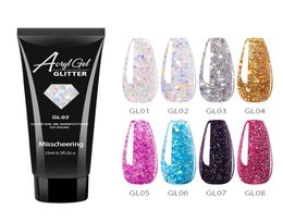 15ML Nail Extension Gel Glitter Sequins Painless Acrylic Building Gel Varnish Hybrid UV Gel Nail Polish 6pcs7575347