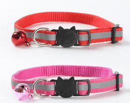 USD0.68/PC Free shipping pet cat kitten collar breakaway buckle safety reflective with cat face buckle mixed colors 50pcs/lot