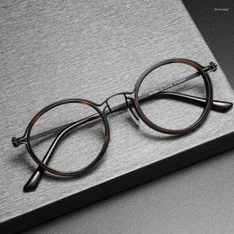 Sunglasses Frames Vintage Pure Titanium Eyeglasses Frame Men Ultra Light Prescription Myopia Glasses Women 2023 Eyewear