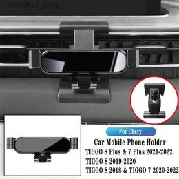 Car Holder Car Phone Holder For Chery Tiggo 7 8 Plus Tiggo 7 8 19-22 Gravity Navigation Bracket GPS Stand Air Outlet Clip Rotatable Support Q231104