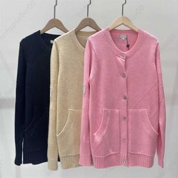 Designer Cardigan Sweater Women Long Sweater Dress Classic Logo Embellishment On The Sleeve Stylish Round Neck Long Sleeve Button Knit Sweaters Womens Clothing