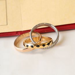 leopard print trinity ring three colour three colour for woman designer Size 9 for man Gold plated 18K diamond T0P quality official reproductions premium gifts 003