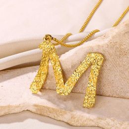 Pendant Necklaces Trendy Big Alphabet Letters For Women Glamour Jewellery Stainless Steel Initial Choker Accessories