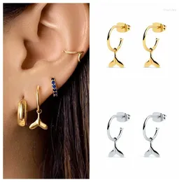 Stud Earrings 925 Sterling Silver Needle Gold Little Grass For Women Piercing Minimalist Metal Pendant Fashion Jewellery