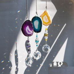 Garden Decorations H D 3Pcs Rianbow Suncatcher Crystal Balls Prism Natural Agate Hanging Pendant Ornament Rainbow Dhm6A