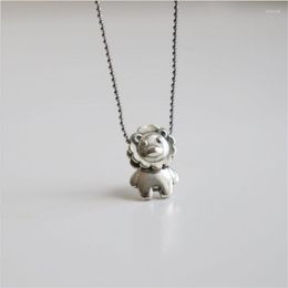 Pendant Necklaces Arrival Simple And Creative Cute Little Lion Silver Plated Jewelry Retro Style Animal Clavicle Chain N167