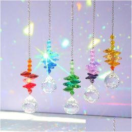 Garden Decorations Crystal Ball Prism Chakra Suncatcher Rainbow Maker Pendant Window Hanging Ornament Home Wedding Dhqpw