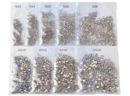 1440pcsPack SS3SS20 Starry AB Rhinestones For Nails 3d Flatback Glass Strass Non fix Crystal Charm Nail Art Glitter Decoratio9021350