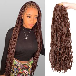 Pre-looped Soft Faux Locs Synthetic Crochet Twist Hair 24 36 Inch Blonde Brown Easy To Crotchet Curly New Faux Locs Braids Hair