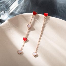 Hoop Earrings Stud Heart Long Tassel Style Glam Fashion Good Jewerly For Women 2023 Gift In 925 Sterling Silver Super Deal