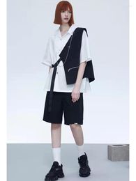 Women's Tracksuits Summer 3 Piece Shorts Set Vest Chiain T Shirt Chain Short Streetwear High Street And Cargo ShortsWomen's