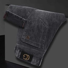 Men's Jeans designer luxury New fashion jeans G men's brand wear spring and summer thin small foot slim fit Korean elastic pants