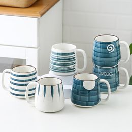 Mugs 500ml Ceramic Personality Coffee Cups With Handle Creative Porcelain Lovers Breakfast Milk Juice Tea Cup Drinkware