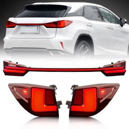 LED Through Taillight For Lexus RX Series 20 16-20 22 Rear Tail Light Dynamic Turn Signal Reverse Brake Indicator