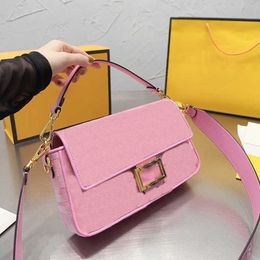 Vintage designer Baguette woman shoulder bags luxurys handbag Black Pink Underarm canvas messenger crossbody bags women purse wallet 230218