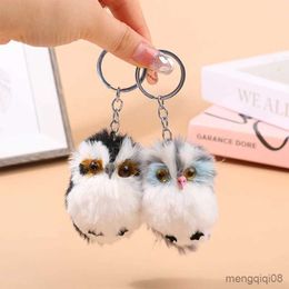 Keychains Lanyards Cute Girls Plush Fur Key Chain Bag Pendant Female Nighthk Keychain Cartoon Plush Pendant R231103