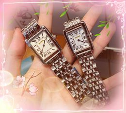 Top no time business switzerland watches women square roman tank dial clock stainless steel rose gold silver case ultra thin quartz movement bracelet watch gifts