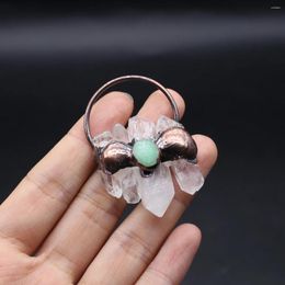 Pendant Necklaces 1PC Fashion Random Strange Shaped Gemstone Crystal Adjustable Ring Women's Jewellery Accessories Gift