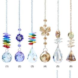 Garden Decorations Crystal Pendant Colorf Beads Hanging Drop For Outdoor Indoor Window Wedding Chandelier Diy Dr Dhojs