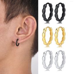Hoop Earrings Men's Geometric For Dad Father Husband Boyfriend BFF Waterproof Stainless Steel Round Ear Gifts Him Jewellery