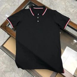 Men's Polos 2023 Summer Men M Classic Solid Color Striped Lapel Short-sleeved Polo Shirt Sleeve Length(cm) Style Tops Type Decoration