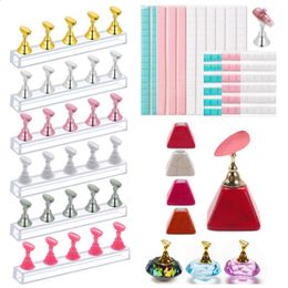 Nail Practise Display Magnetic Holder Stand Manicure Gel Polish Showing Shelf Art Adhisive Glue Clay Sticky Tool 231102